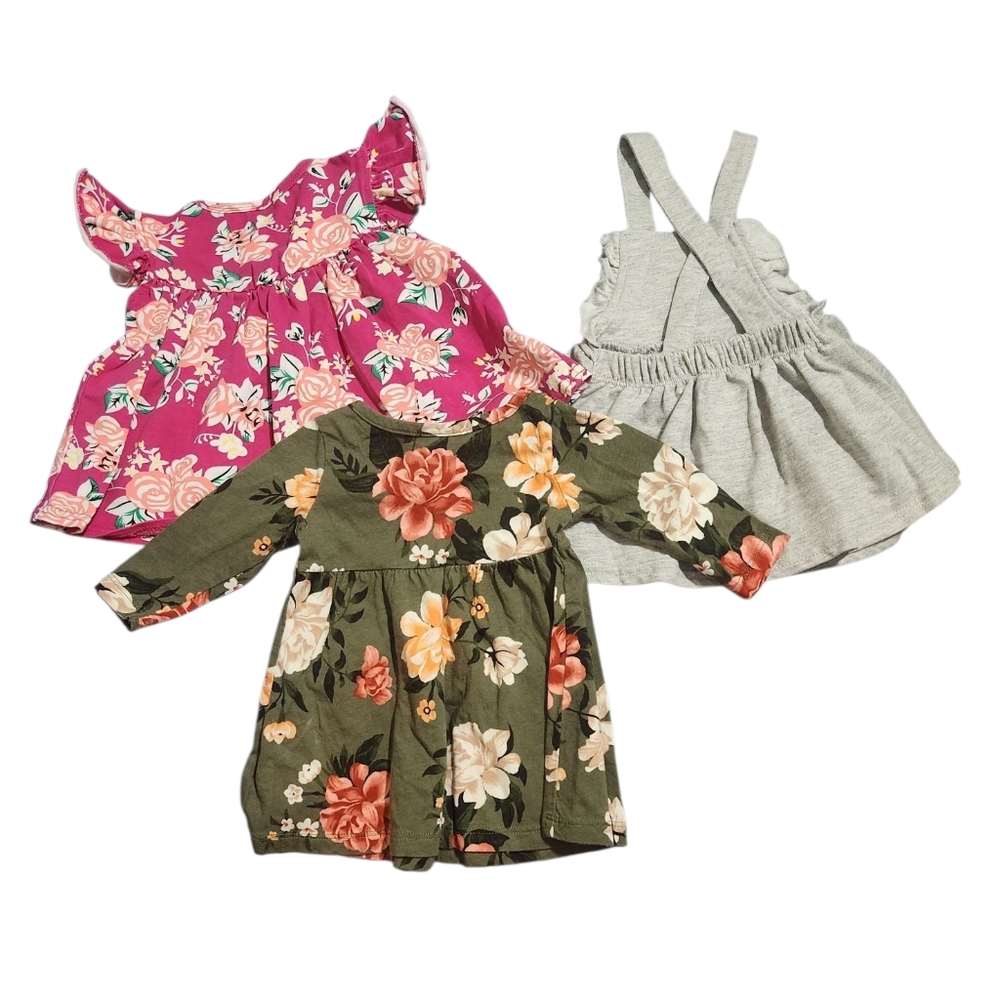Colorful Floral Baby Dress Bundle 0-3 M